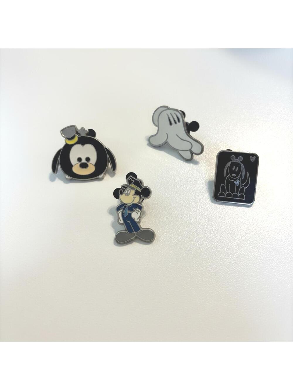 Disney Pin Lot - Mickey, Pluto, and Goofy 4 Pin Bundle